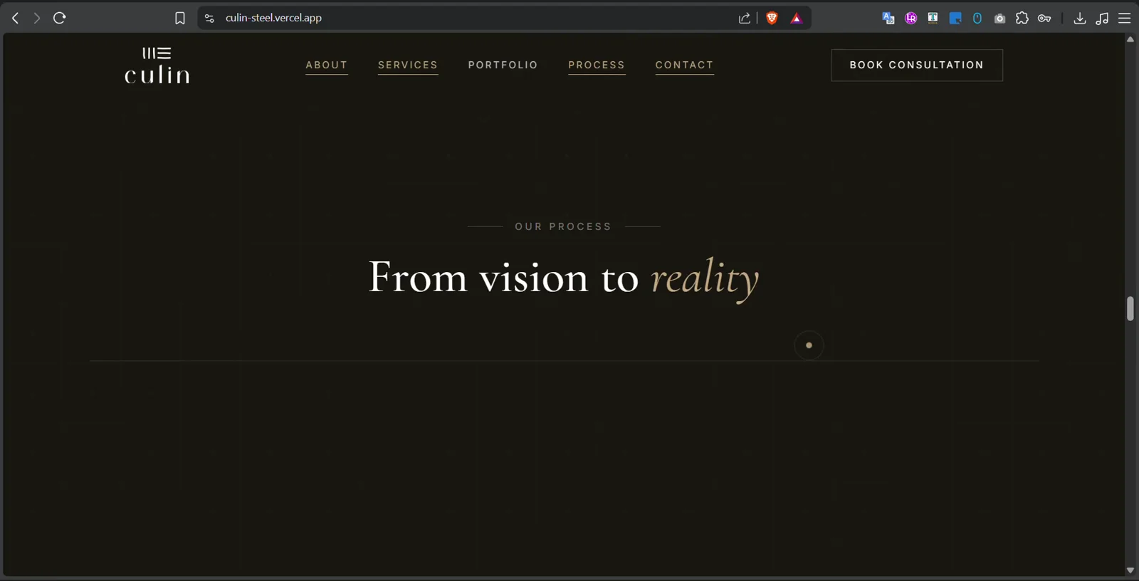 Culin interior design process section