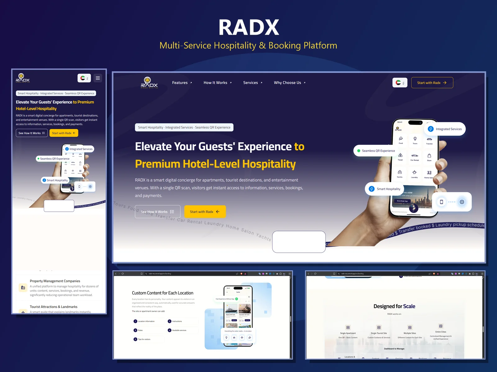 RADX smart hospitality and QR concierge interface