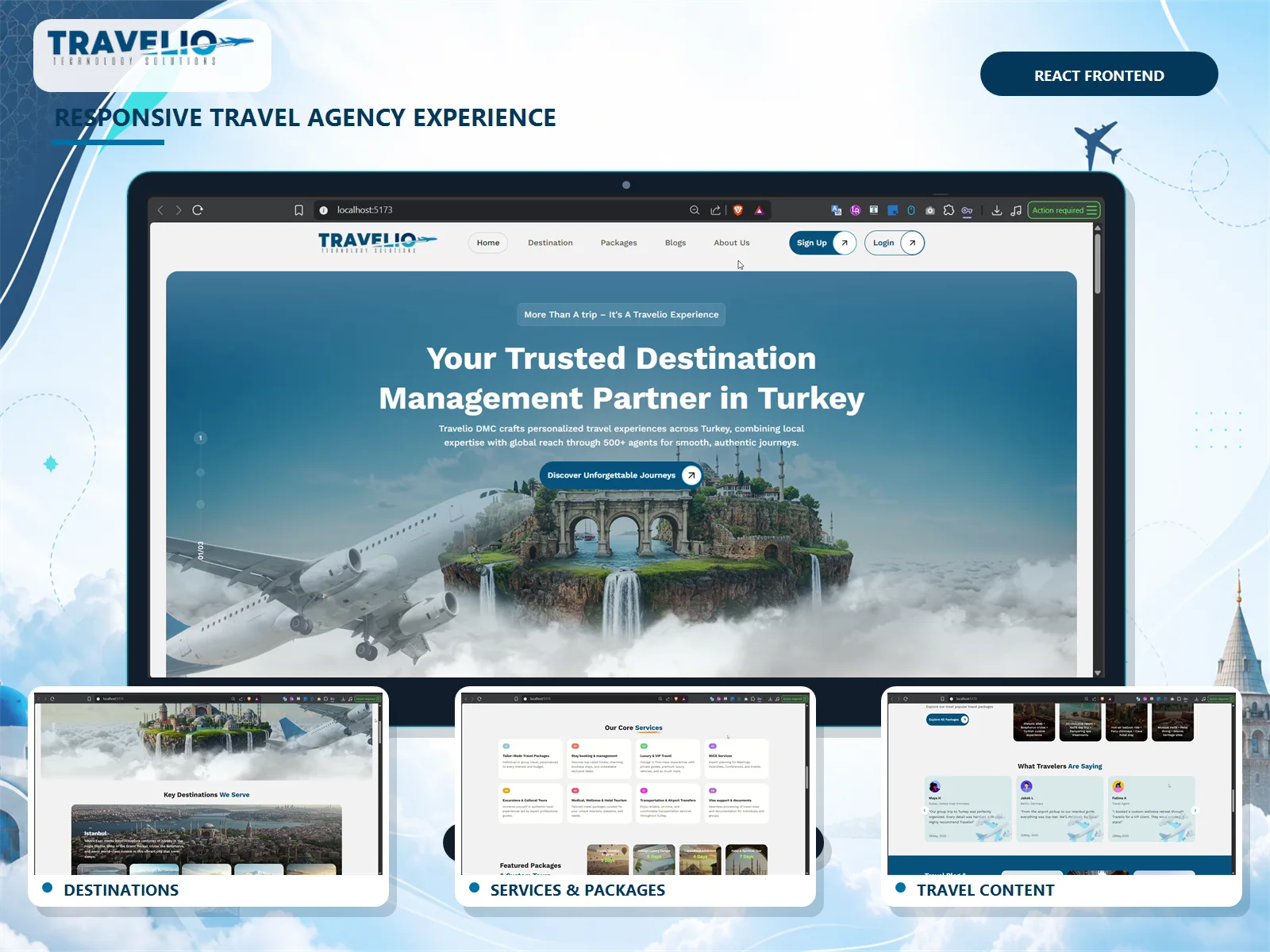 Travelio destination management website for Turkey