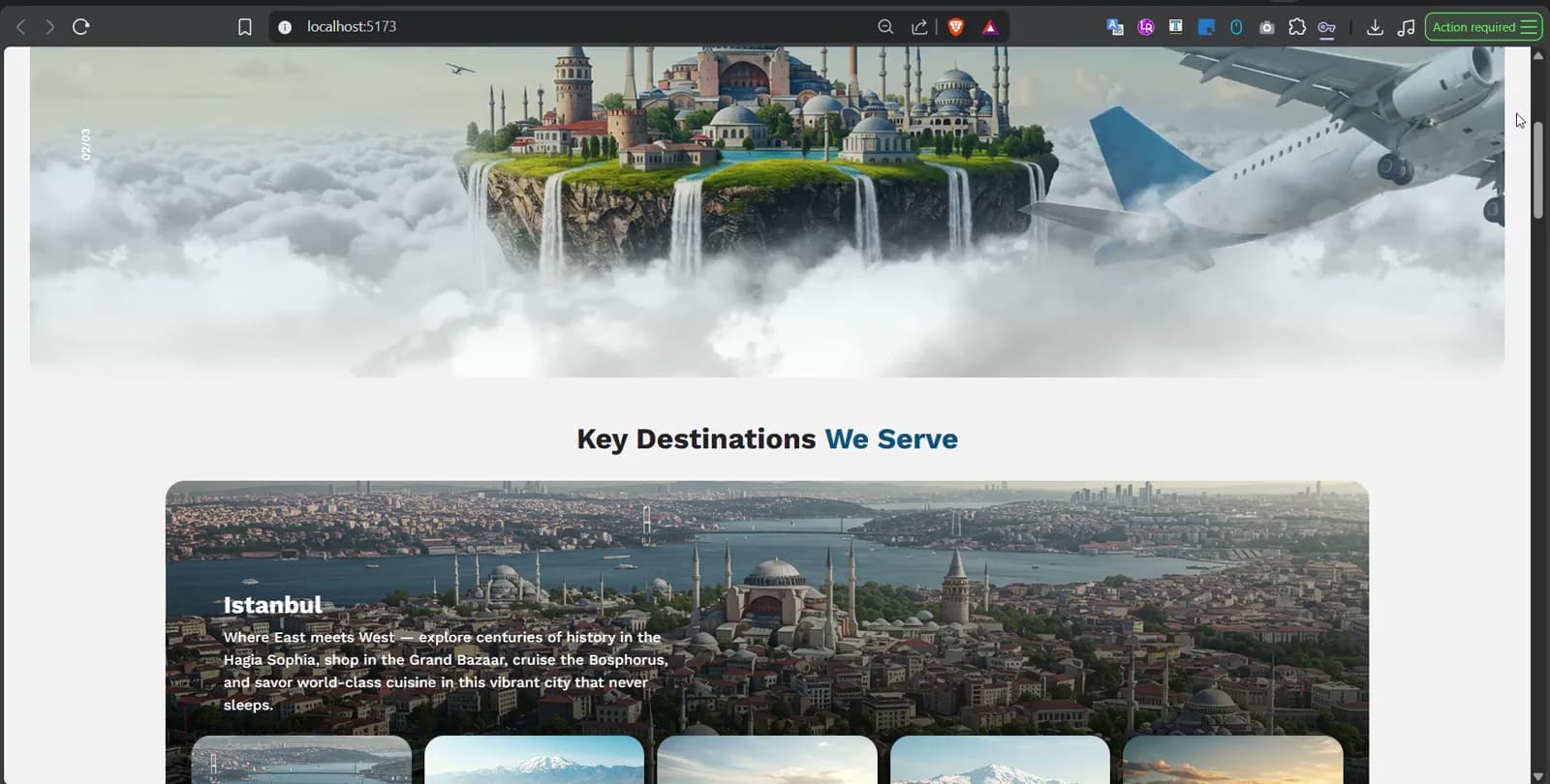 Travelio destination cards for places across Turkey