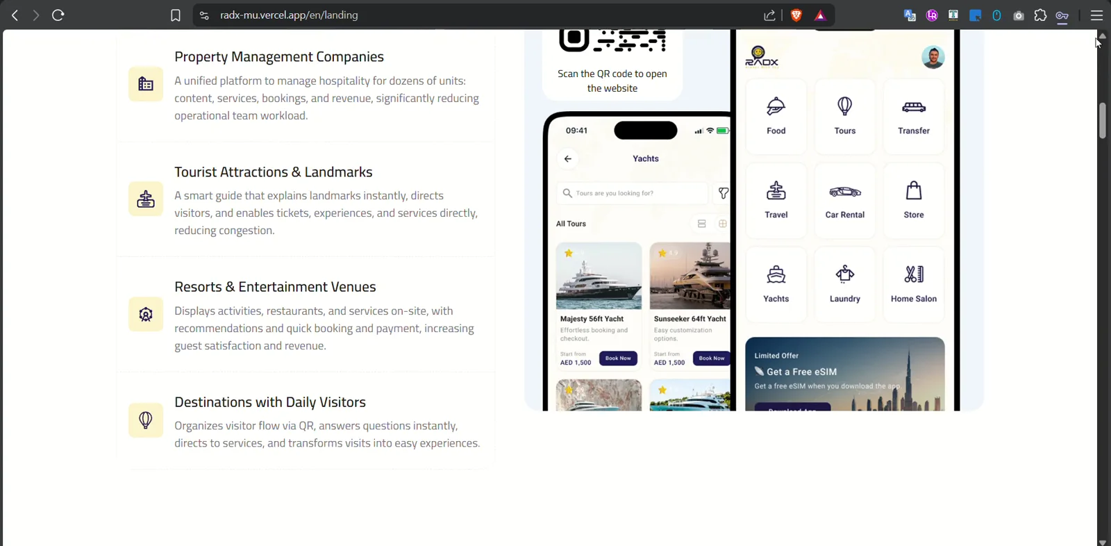 RADX audiences and mobile concierge interface